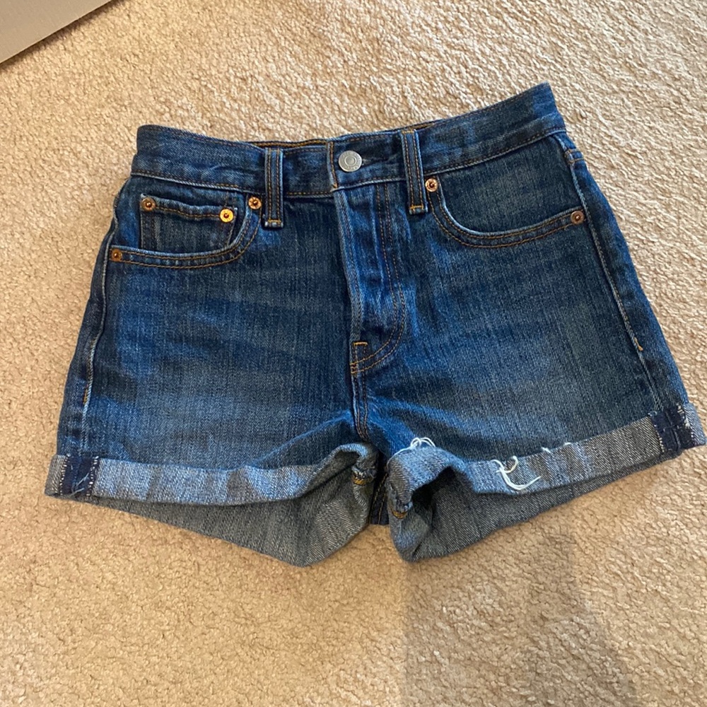 Levi High Rise denim shorts